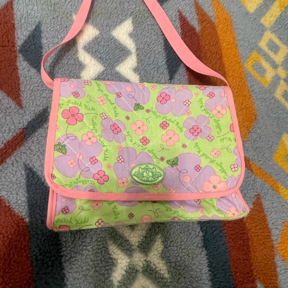 Vintage Cabbage Patch Kids Floral doll diaper bag and carrier